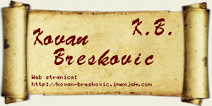 Kovan Brešković vizit kartica